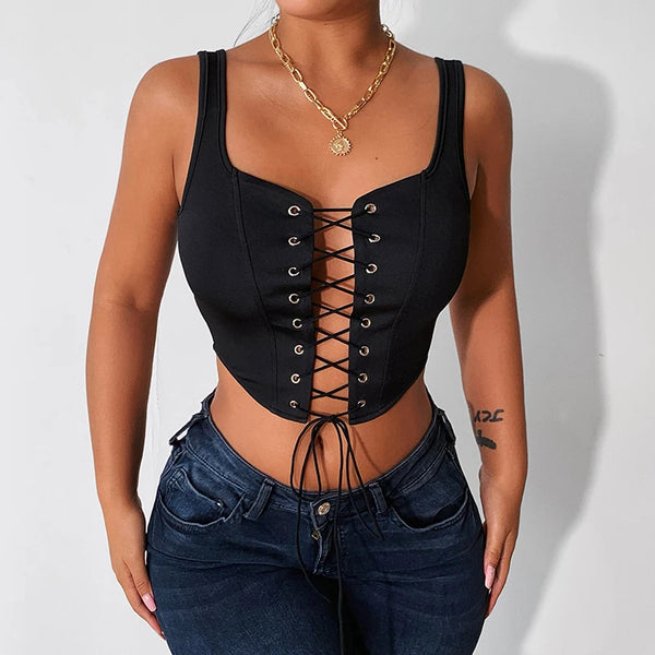 Street Sexy Hollow Bandage Camisole Corset Top